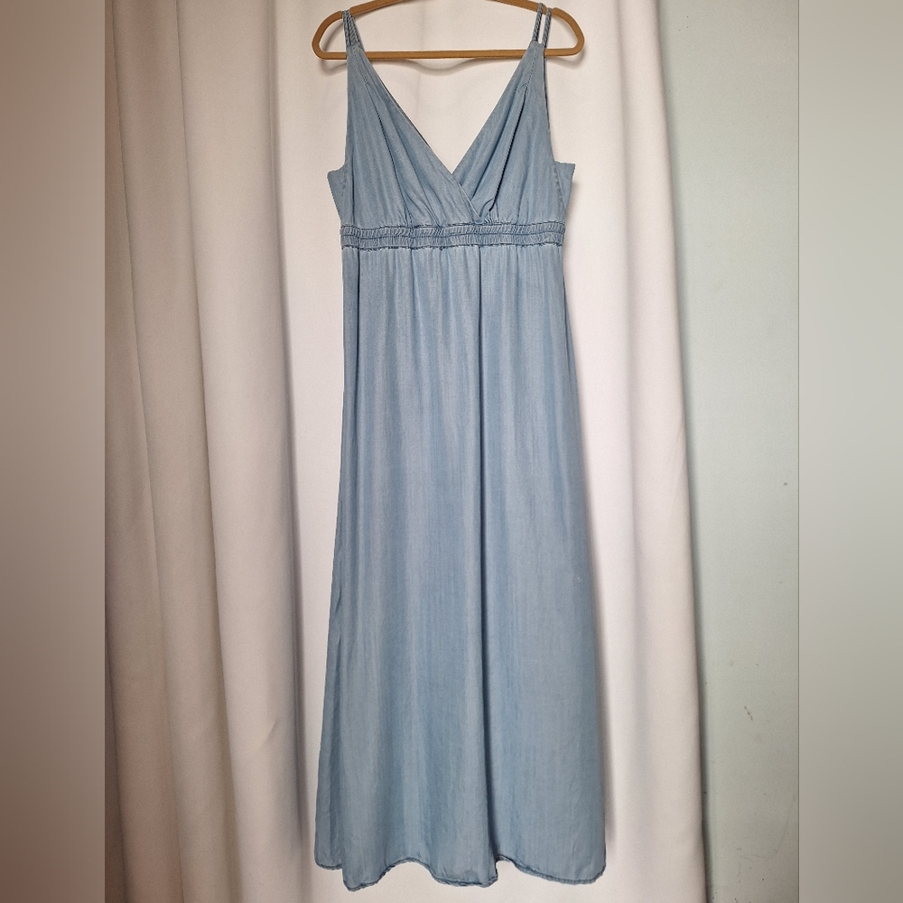 Anthropologie Holding Horses Lyocell Jean Spagetti Strap Maxi Dress Size 12